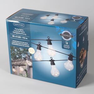 Гирлянда из лампочек Ретро Стиль, 20 ламп, теплые белые LED, 9.5 м, черный ПВХ, соединяемая, IP44 Kaemingk фото 8