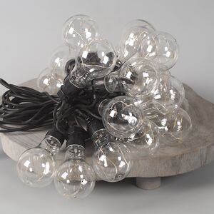 Гирлянда из лампочек Ретро Стиль, 20 ламп, теплые белые LED, 9.5 м, черный ПВХ, соединяемая, IP44 Kaemingk фото 7