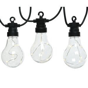 Гирлянда из лампочек Ретро Стиль, 20 ламп, теплые белые LED, 9.5 м, черный ПВХ, соединяемая, IP44 Kaemingk фото 9