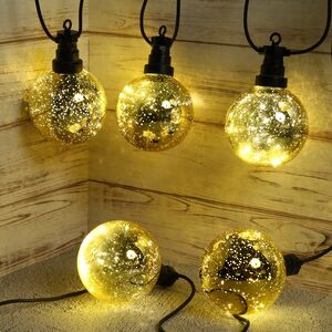 Гирлянда из лампочек Mercury, 10 ламп, теплые белые микро LED, 4.5 м, черный ПВХ, соединяемая, IP44 Kaemingk фото 12