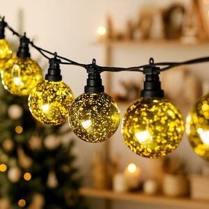 Гирлянда из лампочек Mercury, 10 ламп, теплые белые микро LED, 4.5 м, черный ПВХ, соединяемая, IP44 Kaemingk фото 9