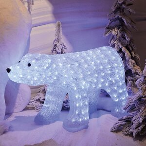 Светодиодная фигура Медведь из Арктик Виллидж 61*33 см, 50 LED ламп, IP44 (Kaemingk, Нидерланды). Артикул: ID76746