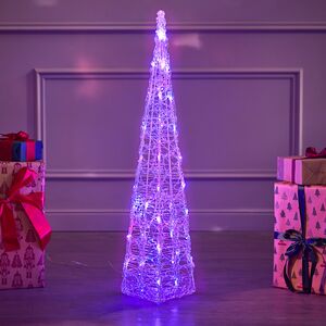 Светящаяся фигура Елка Cone Light 90 см, 50 разноцветных RGB LED ламп, IP44 (Kaemingk, Нидерланды). Артикул: 491045