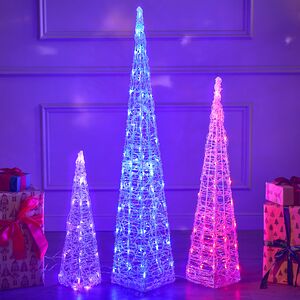 Светящаяся фигура Елка Cone Light 120 см, 80 разноцветных RGB LED ламп, IP44 Kaemingk фото 3