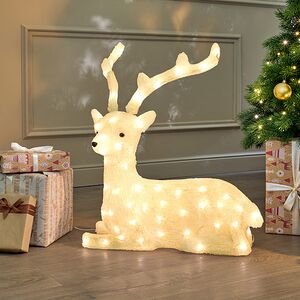 Светодиодный олень Стэнли на отдыхе 64 см, 100 теплых/холодных белых LED ламп, IP44 Kaemingk фото 5