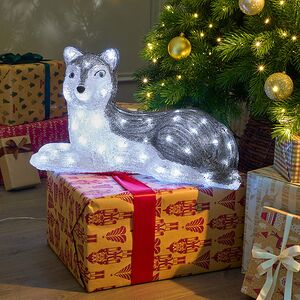 Светодиодная фигура Голубоглазый Хаски Рой 51 см, 60 LED ламп, IP44 Kaemingk (Кейминг) фото 4
