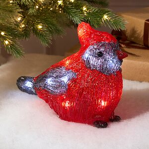 Светодиодная фигура Птичка Кардинал Харли 20 см, 20 LED ламп, на батарейках, IP44