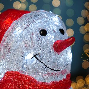 Светящаяся фигура Снеговик Хольмберг 29 см, 24 LED лампы, на батарейках, IP44 Kaemingk (Кейминг) фото 2
