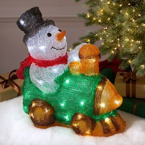 Светящаяся фигура Снеговик Ганс - Christmas Train 40 см, 50 LED ламп, IP44