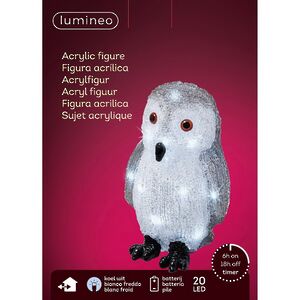 Светодиодная фигура Сова Лорри 21 см, 20 холодных белых LED ламп, на батарейках, IP44 Kaemingk фото 6