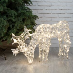 Светящийся олень Juno Deer 83*53 см, 100 теплых белых LED ламп, IP44 (Kaemingk, Нидерланды). Артикул: ID76765