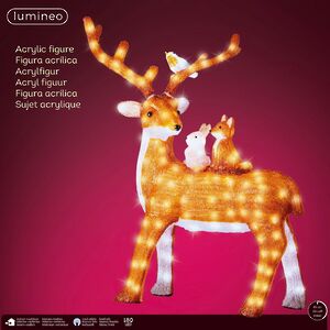 Светодиодная фигура Олень Айден и его друзья 95 см, 180 холодных белых LED ламп, таймер, IP44, уцененная Kaemingk (Кейминг) фото 3