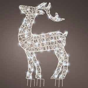 Светящийся олень Фостер 89 см, 60 холодных белых LED ламп с мерцанием, таймер, IP44 Kaemingk фото 1