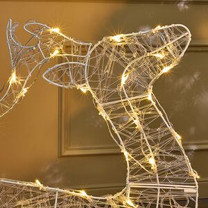 Светящаяся плоская фигура Олень Фостер 89 см, 60 теплых белых LED ламп с мерцанием, таймер, IP44 Kaemingk фото 2