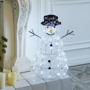 Светящаяся фигура Снеговик Mr Snowman 65 см, 80 холодных белых LED ламп с мерцанием, IP44 Kaemingk фото 3