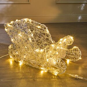 Светодиодный Олень Ливон и Волшебные Сани 47-66 см, 100 теплых белых LED ламп, IP44 Kaemingk (Кейминг) фото 4