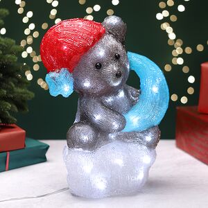 Светящаяся фигура Мишутка на снежном шаре 35 см, 40 холодных белых LED ламп, таймер, на батарейках, IP44 Kaemingk (Кейминг) фото 3