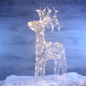 Олень светящийся Ажурный 120 см,120 теплых белых LED ламп, IP44 (Kaemingk, Нидерланды). Артикул: 491941