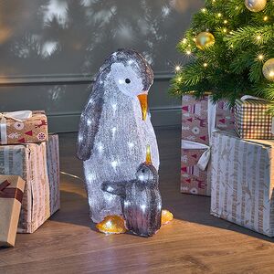 Акриловая фигура Пингвин с Малышом 47 см, 60 LED ламп, IP44 Kaemingk фото 3