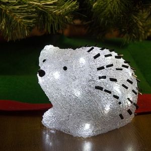 Ежик светящийся, 15 см, 24 холодных белых лампы, IP44, уцененный (Kaemingk, Нидерланды). Артикул: 492107-уцененный