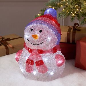 Светящаяся фигура Снеговик Frosty Violet 24 см, 20 LED ламп, на батарейках, IP44