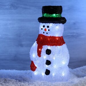 Светящийся Сэр Снеговик 40 см, 50 LED ламп, IP44 (Kaemingk, Нидерланды). Артикул: ID15686