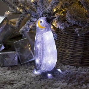 Пингвин Императорский светящийся 33 см, 24 LED ламп, IP44 (Kaemingk, Нидерланды). Артикул: ID34139