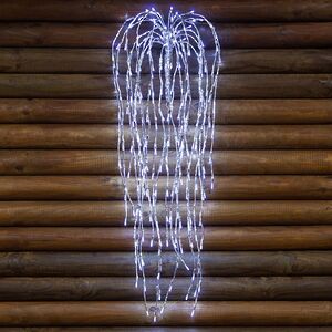 Светодиодное украшение Каскад серебряный 1 м, 220 холодных белых LED ламп с мерцанием, IP44 Kaemingk (Кейминг) фото 2