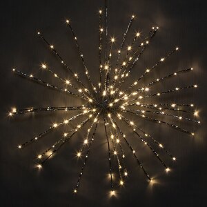 Светодиодное украшение Полярная Звезда серебряная 100 см, 280 теплых белых LED ламп с мерцанием, IP44 Kaemingk фото 2