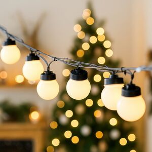 Гирлянда из лампочек Мона 20 ламп, теплые белые LED, 9.5 м, черный ПВХ, IP44 Kaemingk фото 1