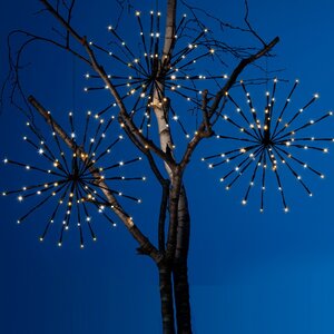 Гирлянда на дерево Фейерверки 45 см*6 шт, 432 теплых белых LED ламп с мерцанием, контроллер, IP44
