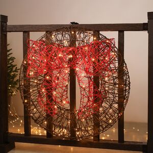 Светодиодное украшение Balcony Lights - Рождественский венок 78 см, 160 теплых белых LED ламп, IP44 Kaemingk (Кейминг) фото 4