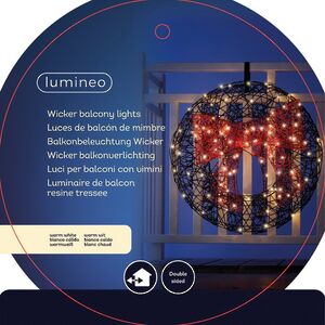 Светодиодное украшение Balcony Lights - Рождественский венок 78 см, 160 теплых белых LED ламп, IP44 Kaemingk (Кейминг) фото 7