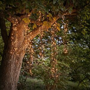 Гирлянда на дерево Каскад 80 см*6 шт, 192 теплые/экстра теплые LED лампы, черный ПВХ, IP44
