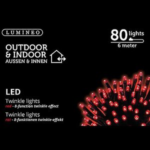 Светодиодная гирлянда Объемная 80 красных LED ламп 6 м, черный ПВХ, контроллер, IP44 Kaemingk фото 4