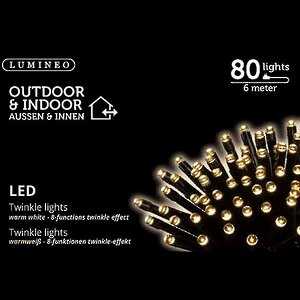Светодиодная гирлянда Объемная 80 теплых белых LED ламп 6 м, черный ПВХ, контроллер, IP44 Kaemingk фото 3