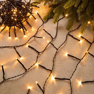 Светодиодная гирлянда нить Объемная 36 м, 480 теплых белых LED ламп, черный ПВХ, контроллер, IP44 (Kaemingk, Нидерланды). Артикул: 494186