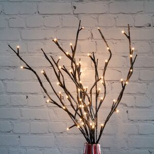 Светящаяся ветка Ористано 50 см, 60 прозрачных микроламп, IP44 (Kaemingk, Нидерланды). Артикул: 495000