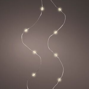 Светодиодная гирлянда Роса на батарейках 4.95 м, 100 теплых белых Led, серебряная проволока, контроллер, пульт, IP44 Kaemingk (Кейминг) фото 3