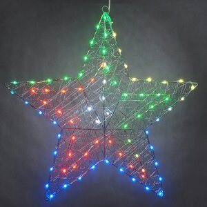 Светящаяся звезда Stella 58 см, 80 разноцветных LED ламп, контроллер, таймер, пульт управления, IP44 Kaemingk фото 1