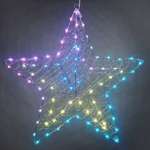 Светящаяся звезда Стелла 58 см, 80 разноцветных LED ламп, контроллер, таймер, пульт управления, IP44 Kaemingk фото 3