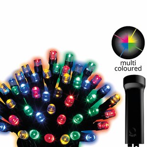 Светодиодная гирлянда на батарейках 48 разноцветных LED ламп 3.5 м, черный ПВХ, контроллер, таймер, IP44 Kaemingk фото 3
