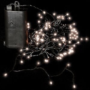 Светодиодная гирлянда на батарейках 240 теплых белых LED ламп 17.9 м, черный ПВХ, контроллер, таймер, IP44 Kaemingk (Кейминг) фото 2