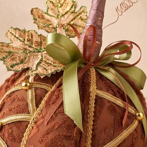 Декоративное украшение Тыква Микеле 23 см коричневая Winter Deco фото 2