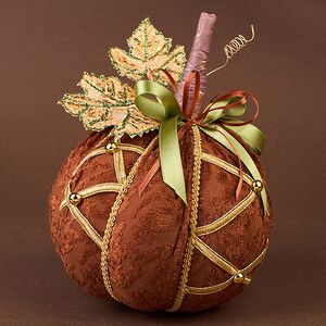 Декоративное украшение Тыква Микеле 23 см коричневая Winter Deco фото 1