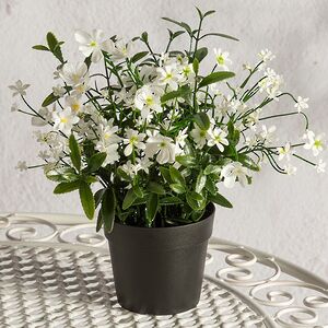 Искусственный цветок в горшке Жасмин 31 см белый Summer Deco фото 4