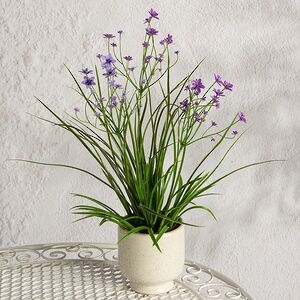 Искусственный цветок в горшке Таллинум 38 см сиреневый