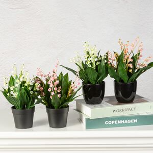 Искусственный цветок в горшке Ландыш - Романтическая Весна 23 см Summer Deco фото 3