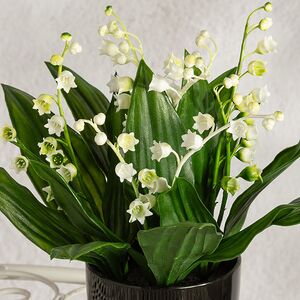 Искусственный цветок в горшке Ландыш - Мирандола 23 см Summer Deco фото 2