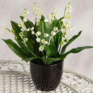 Искусственный цветок в горшке Ландыш - Мирандола 23 см Summer Deco фото 4